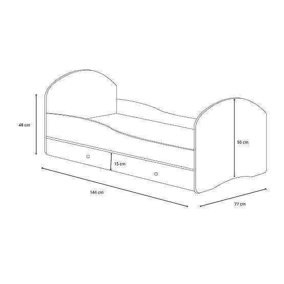 Luk140x70 egyszemélyes ágy fiókkal