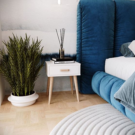 Luna fehér éjjeliszekrény, éjjeliszekrény