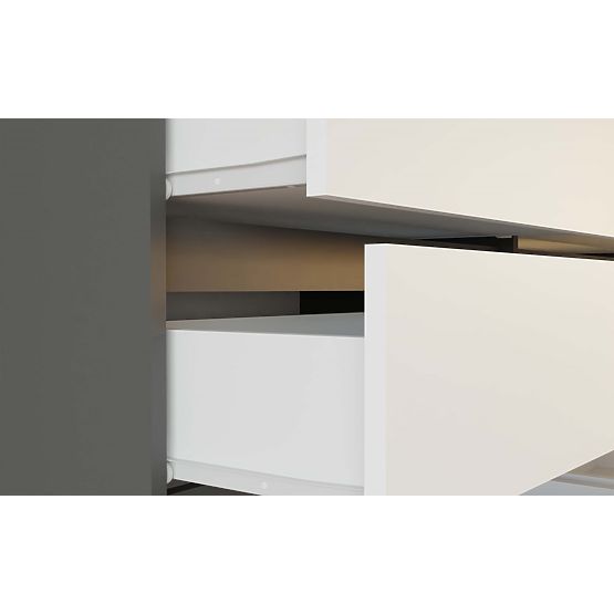 Malwa 2D3S ANTRACIT FEHÉR Komód