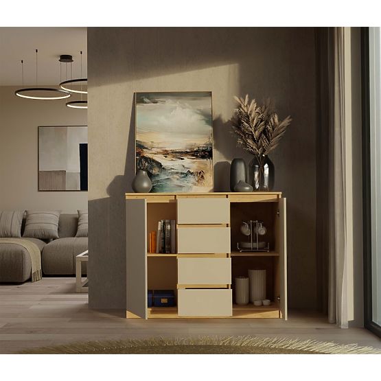 Malwa 2D4S 120 ARTISAN TÖLGY KASMÍR BÉZS KOMÓD