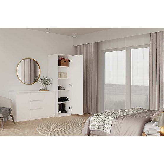 Malwa SD-50 Tükörrel Fehér Szekrény