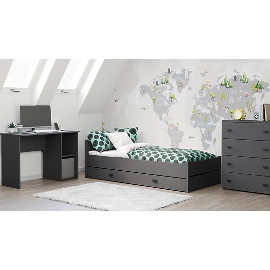 MARCEL ágy 200x90 szürke fiókkal