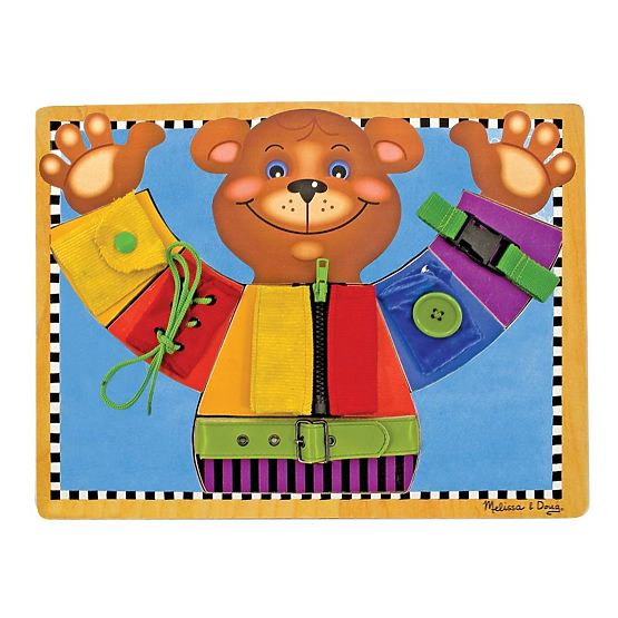 Melissa and Doug - Medve öltöztetős motorikus tábla