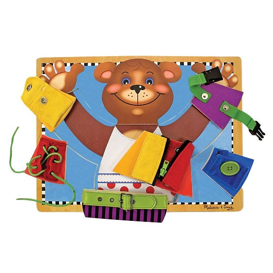 Melissa and Doug - Medve öltöztetős motorikus tábla