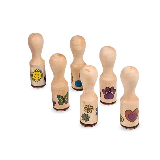 Melissa & Doug - fából készült bélyegek egy dobozban