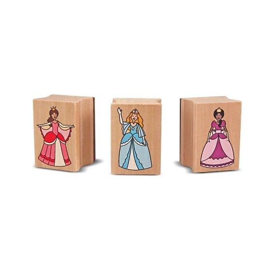 Melissa & Doug - Hercegnő fa bélyegek halmaza