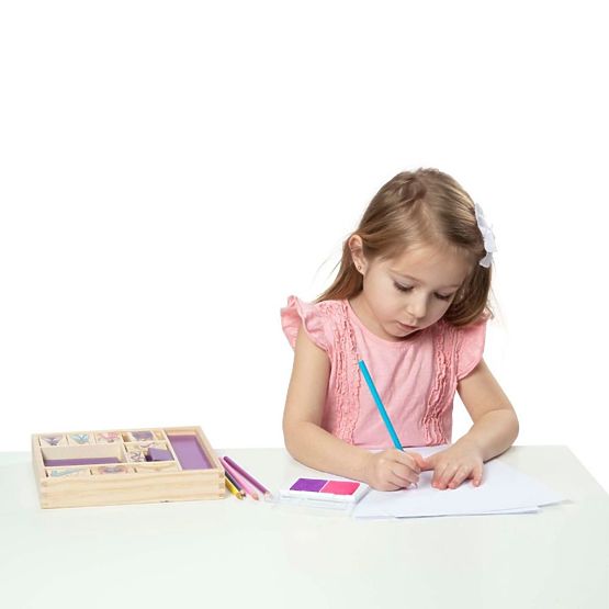 Melissa & Doug - Hercegnő fa bélyegek halmaza