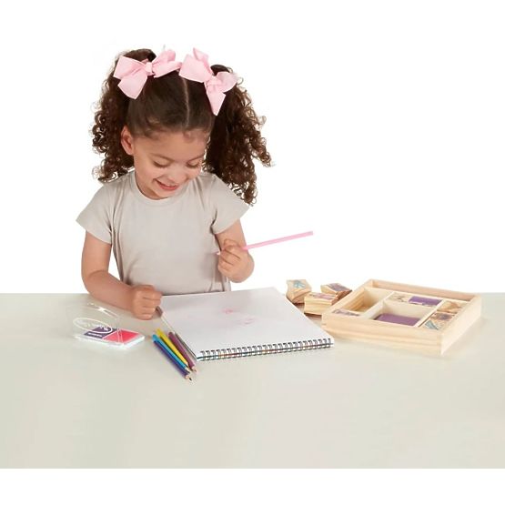 Melissa & Doug - Hercegnő fa bélyegek halmaza