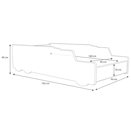 Mícha teherautó stílusú egyszemélyes ágy 160x80 matraccal
