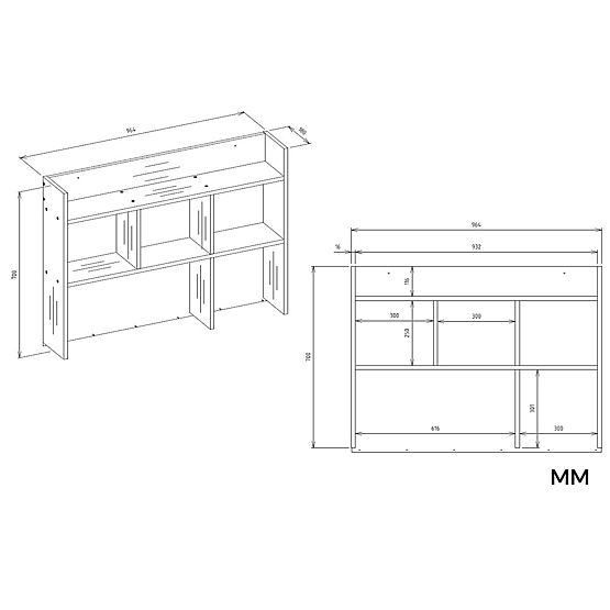 MIJAS Balos Íróasztal Mat Fehér 4 Fiókkal és 4 Polccal Irodába vagy Szobába