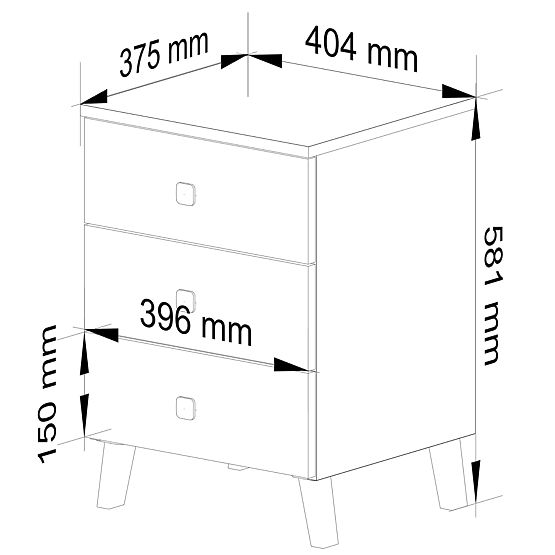 MOBI K-03 FEHÉR FEKETE KOMÓD