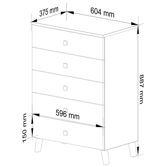 MOBI K-05 FEKETE-FEHÉR KOMÓD