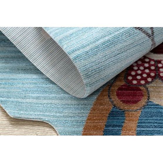 Modern gyerekszőnyeg TOYS 75328 BOHÓC, szabálytalan alakú, kék, türkiz, piros fukszia