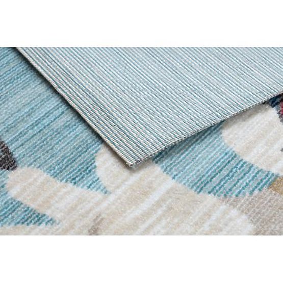 Modern gyerekszőnyeg TOYS 75328 BOHÓC, szabálytalan alakú, kék, türkiz, piros fukszia