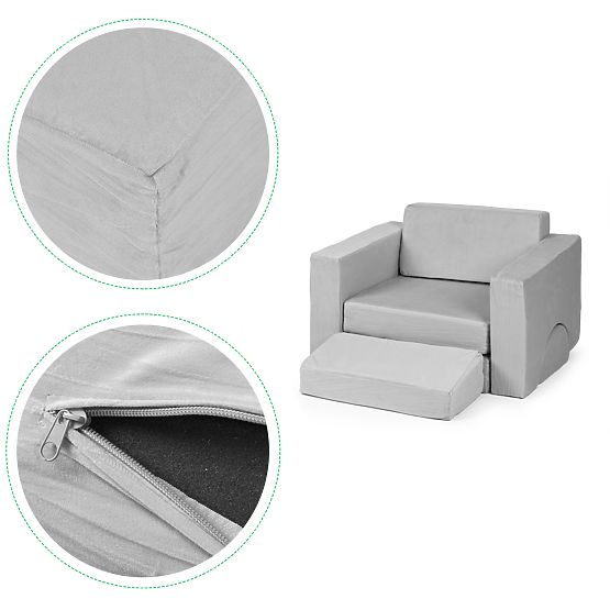 Moduláris gyerekfotel DIY 8 puha párna összecsukható - szürke ECOTOYS