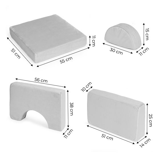 Moduláris gyerekfotel DIY 8 puha párna összecsukható - szürke ECOTOYS