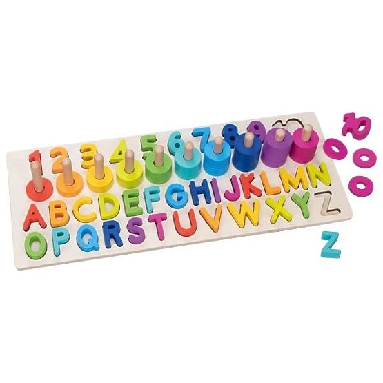 Montessori alfanumerikus puzzle, betűk és számok