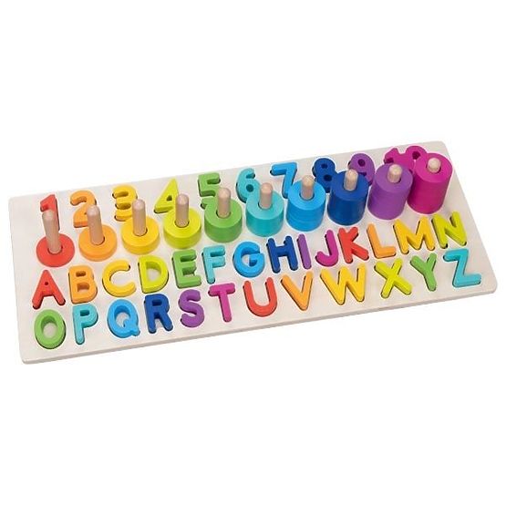 Montessori alfanumerikus puzzle, betűk és számok