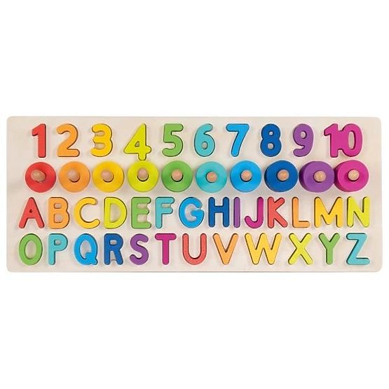 Montessori alfanumerikus puzzle, betűk és számok