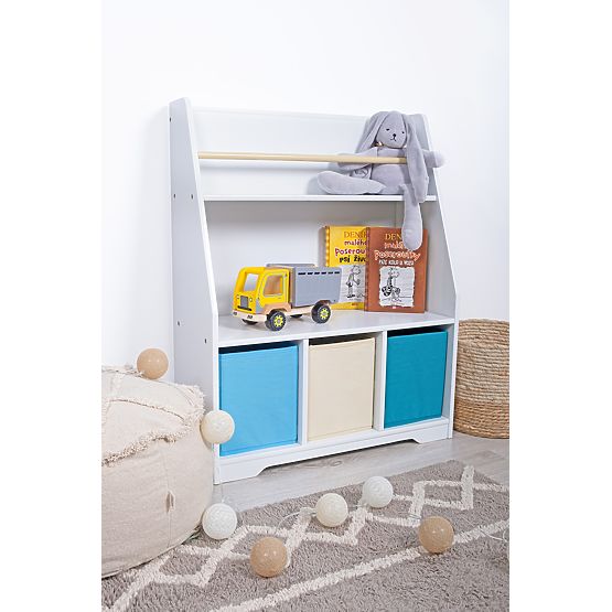 Montessori könyvespolc Cyan - fehér