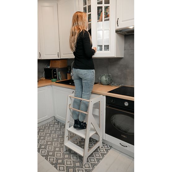 Montessori tanulótorony Pola Scandi - fehér