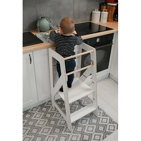 Montessori tanulótorony Pola Scandi - fehér