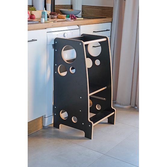 Montessori tanulótorony Rings Black