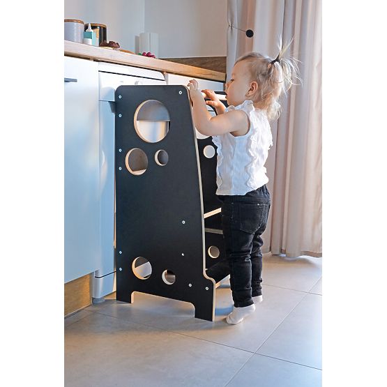 Montessori tanulótorony Rings Black