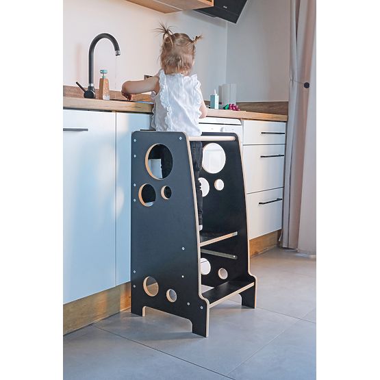 Montessori tanulótorony Rings Black