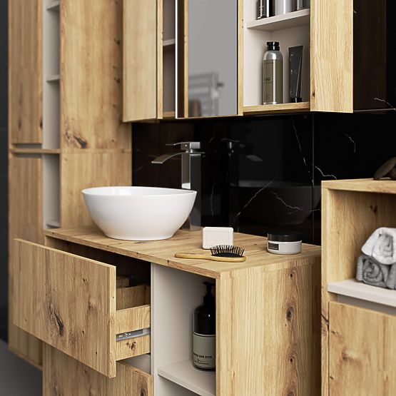 MOSDÓ ALATTI SZEKRÉNY NYÍLÁSOKKAL VAMI W90 UM 2SZ 2P ARTISAN TÖLGY / KASMÍR