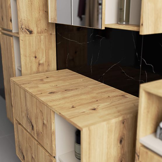 MOSDÓ ALATTI SZEKRÉNY NYÍLÁSOKKAL VAMI W90 UM 2SZ 2P ARTISAN TÖLGY / KASMÍR