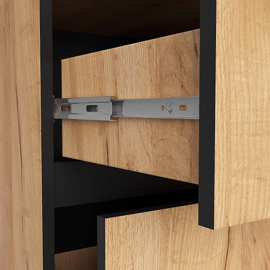 MOSDÓ ALATTI SZEKRÉNY NYÍLÁSOKKAL VAMI W90 UM 2SZ 2P TÖLGY CRAFT / FEKETE