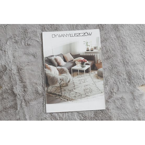 Mosható SHAPE 3106 Virág Shaggy szőnyeg - szürke plüss, csúszásmentes