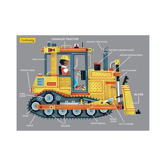 Mudpuppy Buldozer Puzzle 48 darabos
