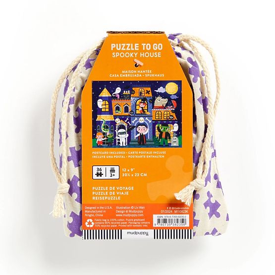 Mudpuppy Puzzle Kísértetház textilzsákban 36 darabos