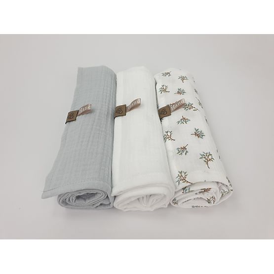 Muslin pelenka 3 db - világosszürke