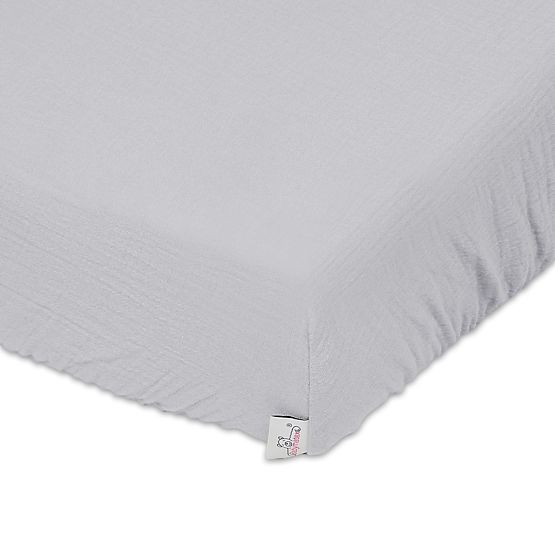 Muszlin lepedő 120x60 világosszürke