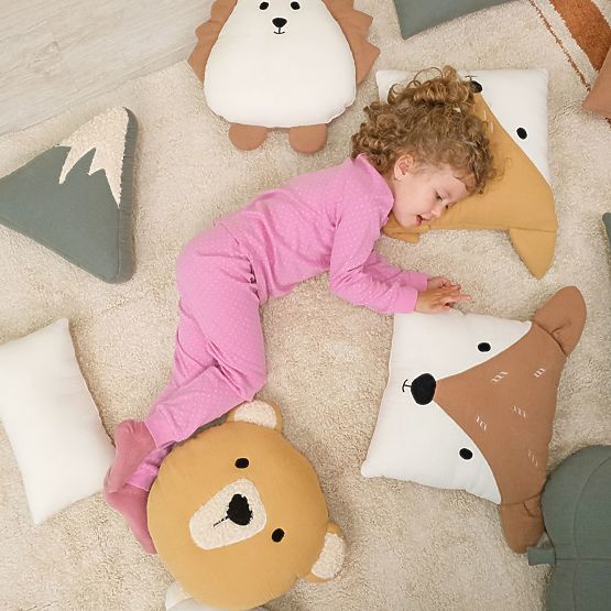 Muszlin párna Ourbaby 28x30 cm Hegyek - zöld