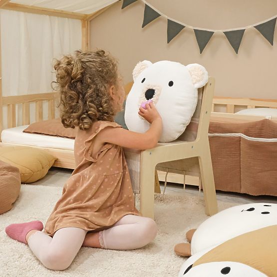 Muszlin párna Ourbaby Ø 35 cm Medve - ekrü