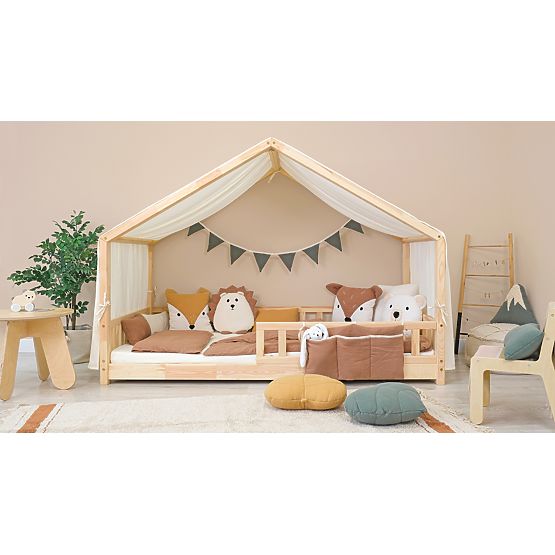 Muszlin párna Ourbaby 38x35 cm Levél - mustár