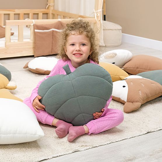 Muszlin párna Ourbaby 38x35 cm Levél - zöld