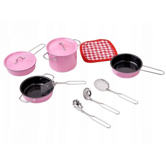 Készlet edények  gyermek konyhák - rózsaszín