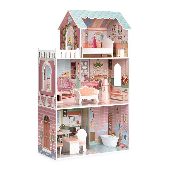 Nagy babaház bútorkészlettel ECOTOYS
