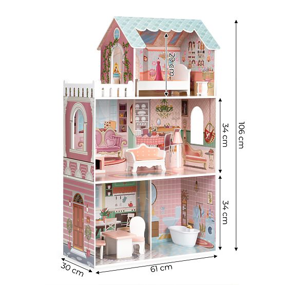 Nagy babaház bútorkészlettel ECOTOYS