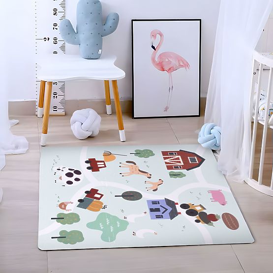 Nagy EVA habszivacs játszószőnyeg gyerekeknek Farm 90,5x90,5 cm 21 db ECOTOYS