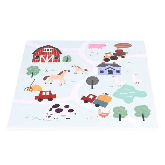 Nagy EVA habszivacs játszószőnyeg gyerekeknek Farm 90,5x90,5 cm 21 db ECOTOYS