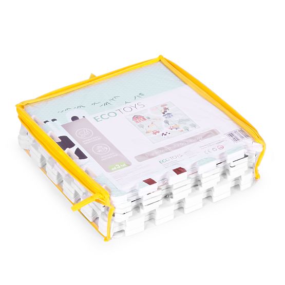 Nagy EVA habszivacs játszószőnyeg gyerekeknek Farm 90,5x90,5 cm 21 db ECOTOYS