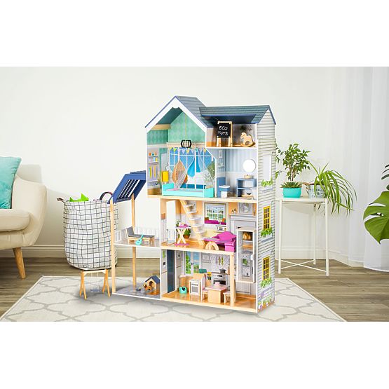 Nagy fa babaház 138 cm Maya Rezidencia 28 db ECOTOYS