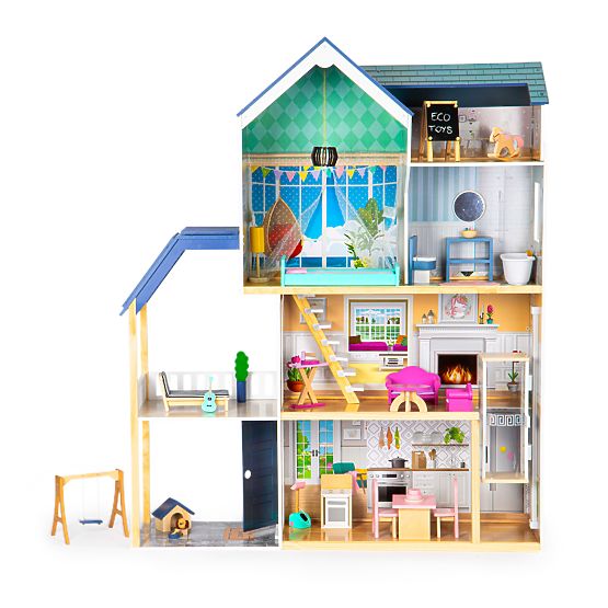 Nagy fa babaház 138 cm Maya Rezidencia 28 db ECOTOYS