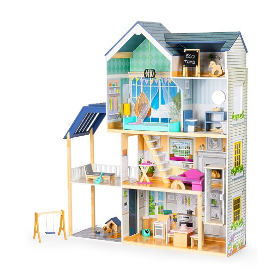 Nagy fa babaház 138 cm Maya Rezidencia 28 db ECOTOYS